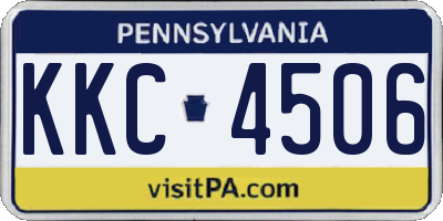 PA license plate KKC4506