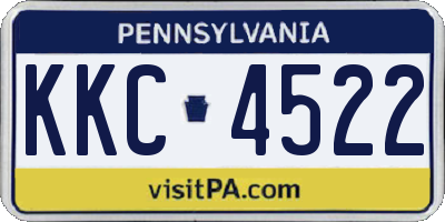 PA license plate KKC4522