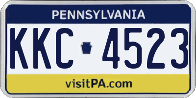 PA license plate KKC4523