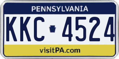 PA license plate KKC4524