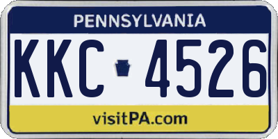 PA license plate KKC4526