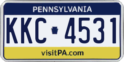 PA license plate KKC4531