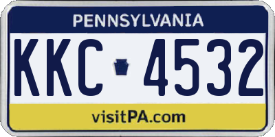 PA license plate KKC4532