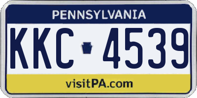 PA license plate KKC4539