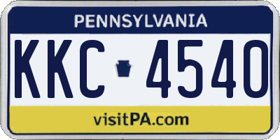 PA license plate KKC4540