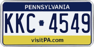 PA license plate KKC4549