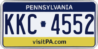 PA license plate KKC4552