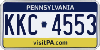 PA license plate KKC4553