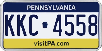 PA license plate KKC4558