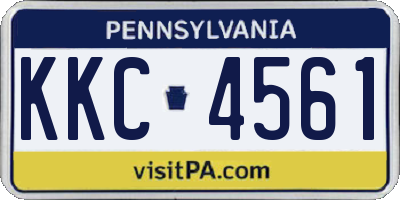 PA license plate KKC4561