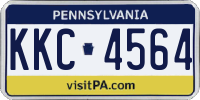 PA license plate KKC4564