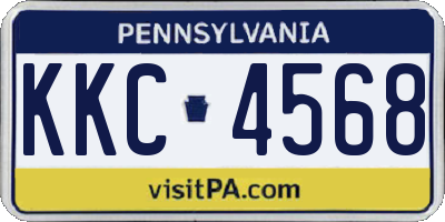 PA license plate KKC4568