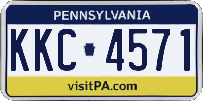 PA license plate KKC4571