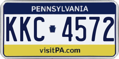 PA license plate KKC4572