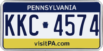 PA license plate KKC4574