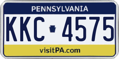 PA license plate KKC4575