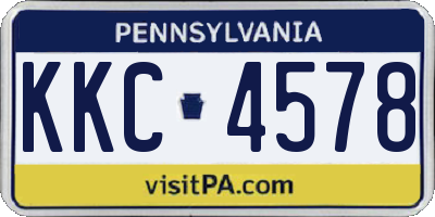 PA license plate KKC4578