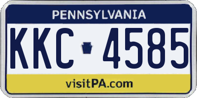 PA license plate KKC4585