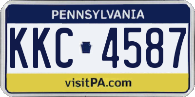 PA license plate KKC4587