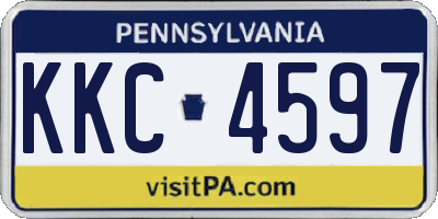 PA license plate KKC4597