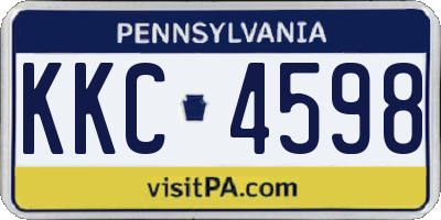 PA license plate KKC4598