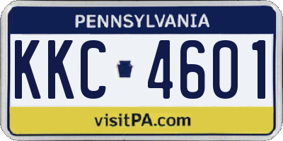 PA license plate KKC4601