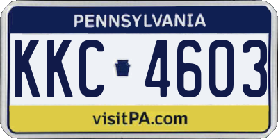 PA license plate KKC4603