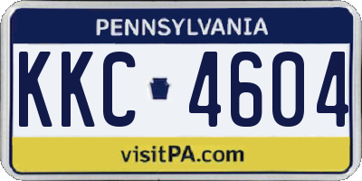 PA license plate KKC4604