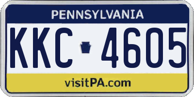 PA license plate KKC4605