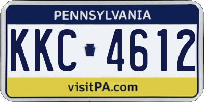 PA license plate KKC4612