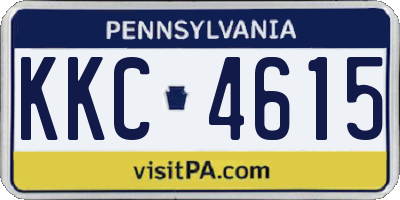 PA license plate KKC4615