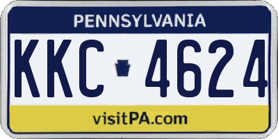 PA license plate KKC4624