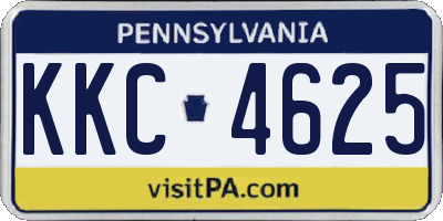 PA license plate KKC4625