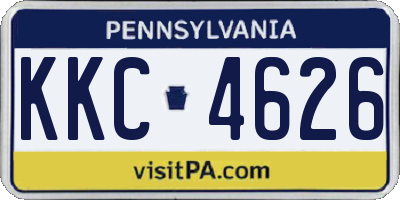 PA license plate KKC4626