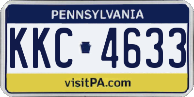 PA license plate KKC4633