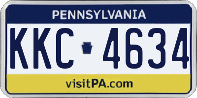 PA license plate KKC4634