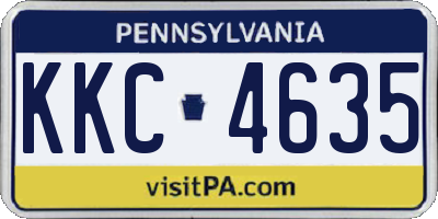 PA license plate KKC4635