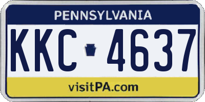 PA license plate KKC4637