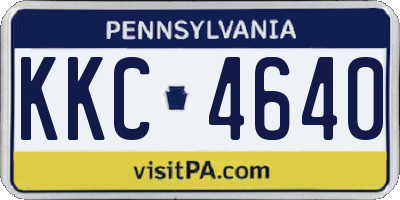 PA license plate KKC4640