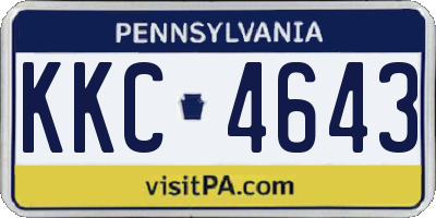 PA license plate KKC4643