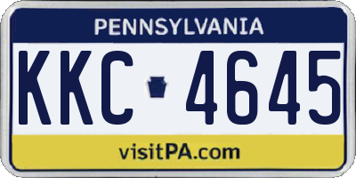 PA license plate KKC4645