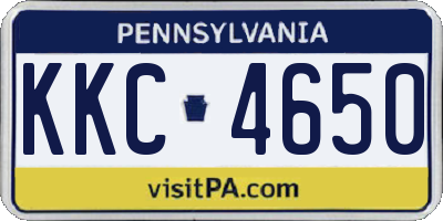 PA license plate KKC4650