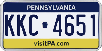 PA license plate KKC4651