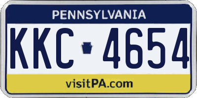 PA license plate KKC4654