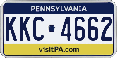 PA license plate KKC4662