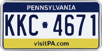 PA license plate KKC4671