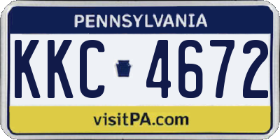 PA license plate KKC4672