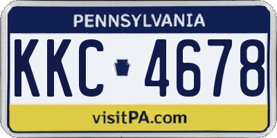 PA license plate KKC4678