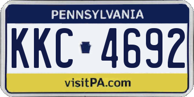PA license plate KKC4692