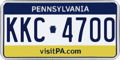 PA license plate KKC4700